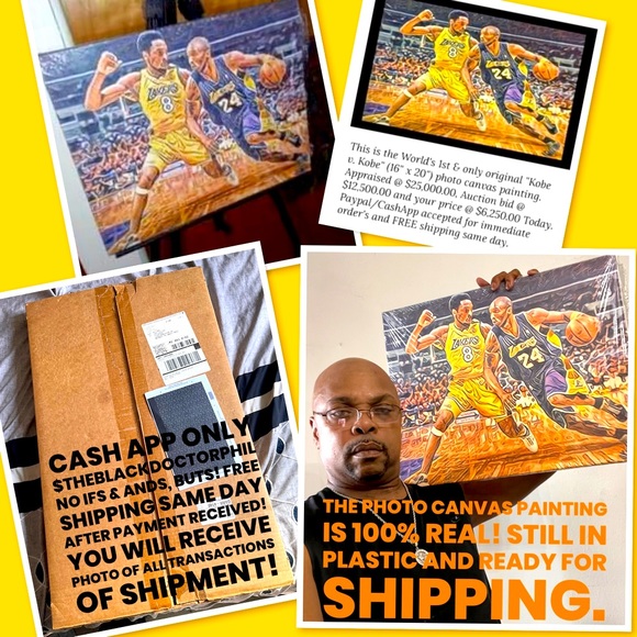 “Kobe v Kobe”, 16”x20”, photo canvas painting is the only one in the World. - Picture 5 of 5